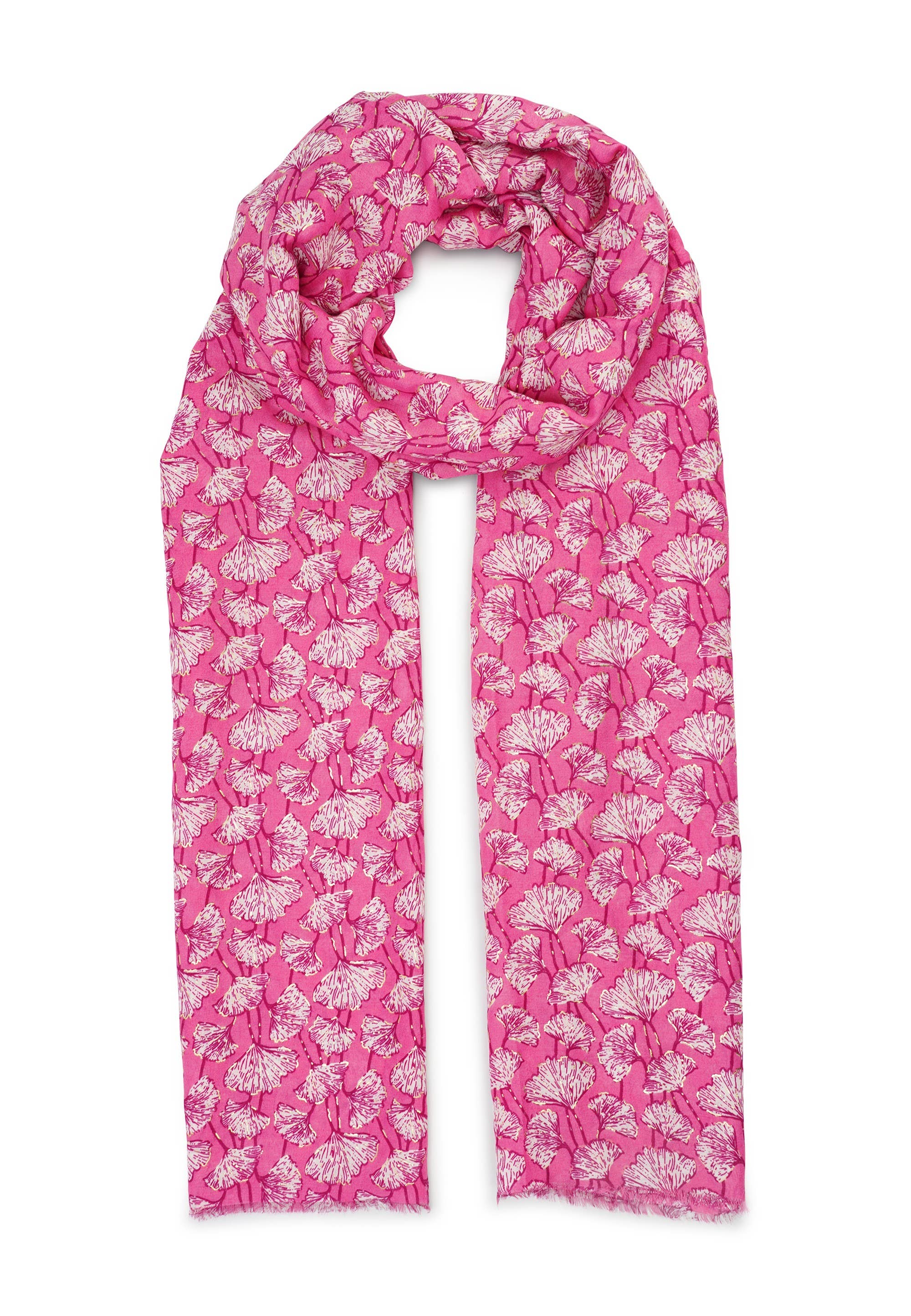 HJS – wholesale Scarf – Women's – Printed scarf 'CLOVER' - made of viscose with golden print17