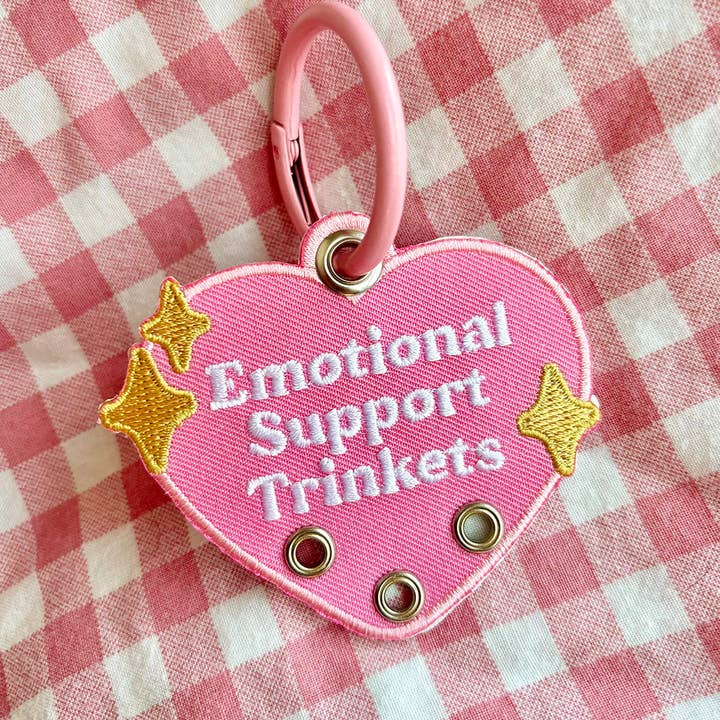 Maobabie - Wholesale Keychain - Unisex - Emotional Support Trinkets Heart Embroidered Keychain