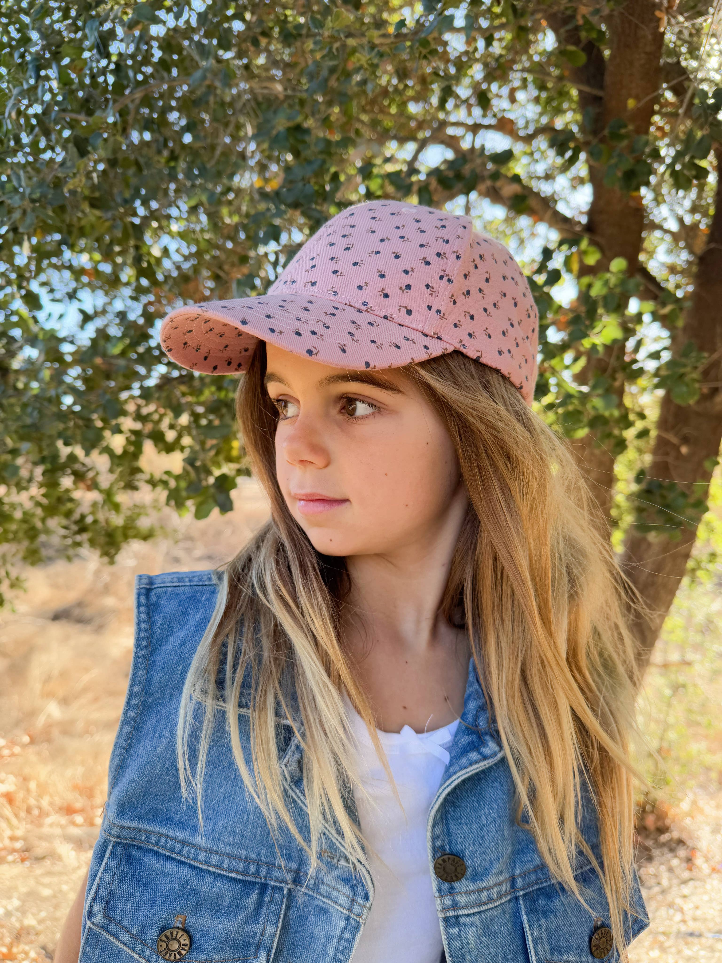 Peppercorn Kids - Wholesale Baseball Cap - Kids - Girls Baseball Hat- Ditsy Floral- Mauve (2-6/7Y) 3