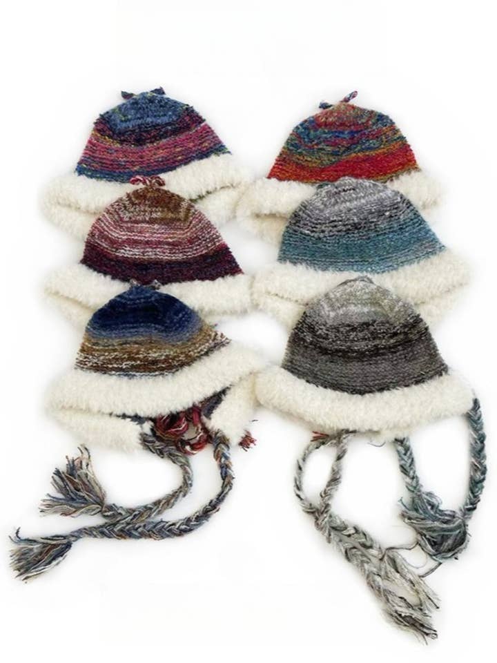 Haila - Regnbågsfärgad stickad öronlappsmössa för wholesale av Funkyrel® Atzbranding Limited