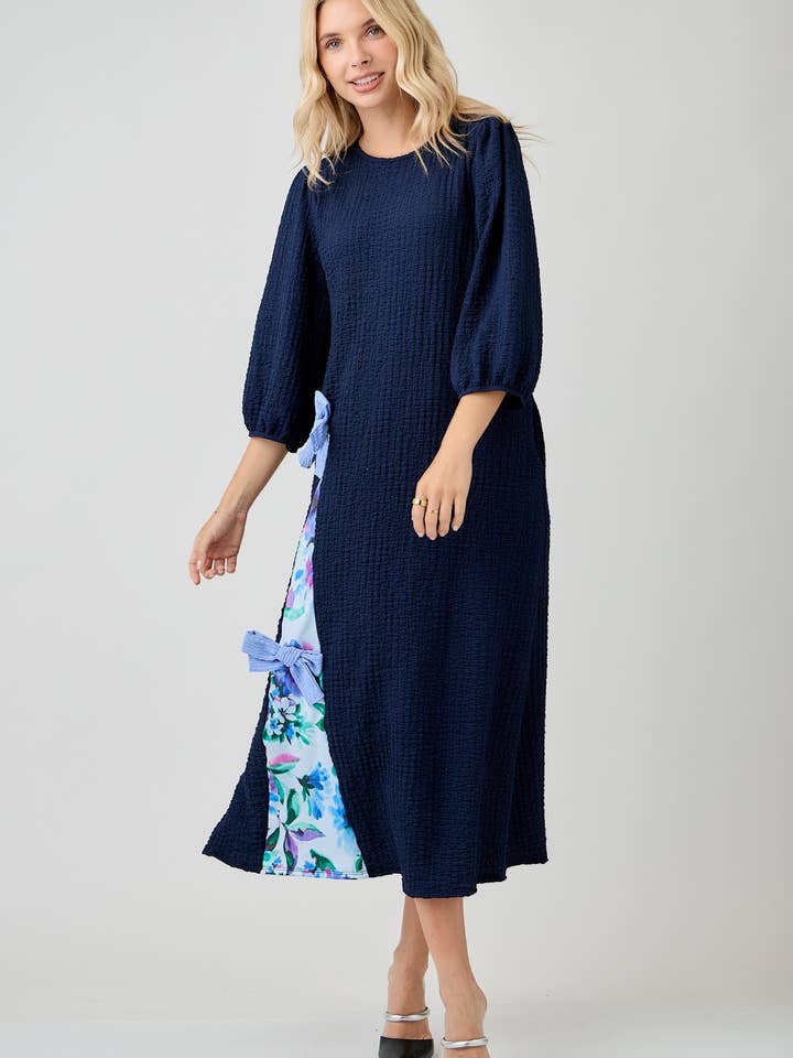 Celeste Clothing - Wholesale Dress - Women's - WOMEN'S MODEST SIDE BOW DRESS WITH PUFF SLEEVES AND POCKETS42