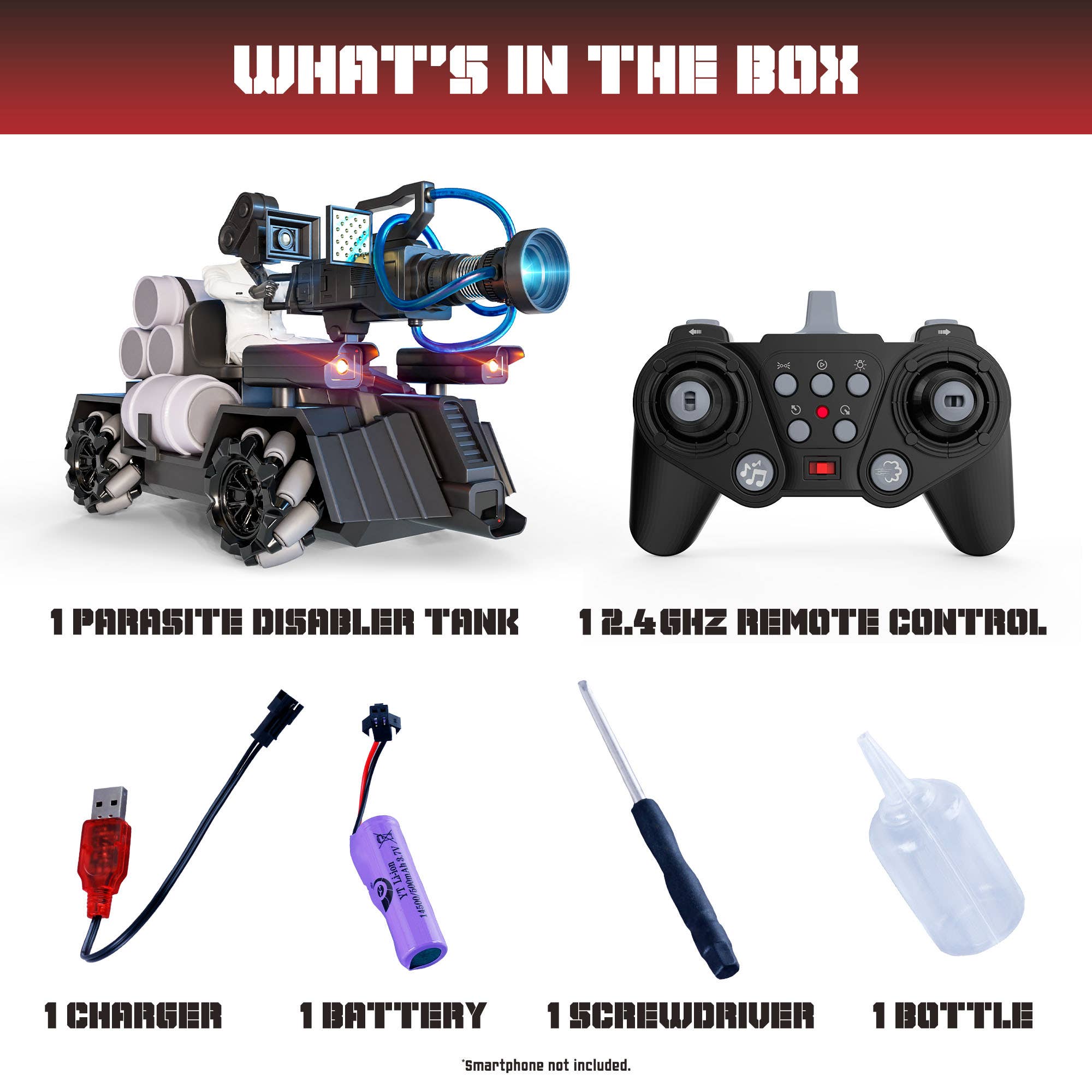 USA Toyz - Wholesale Toy Car/Truck - Kids - Official Skibidi Toilet Tank RC Car with LED & Mist (No Cam)5