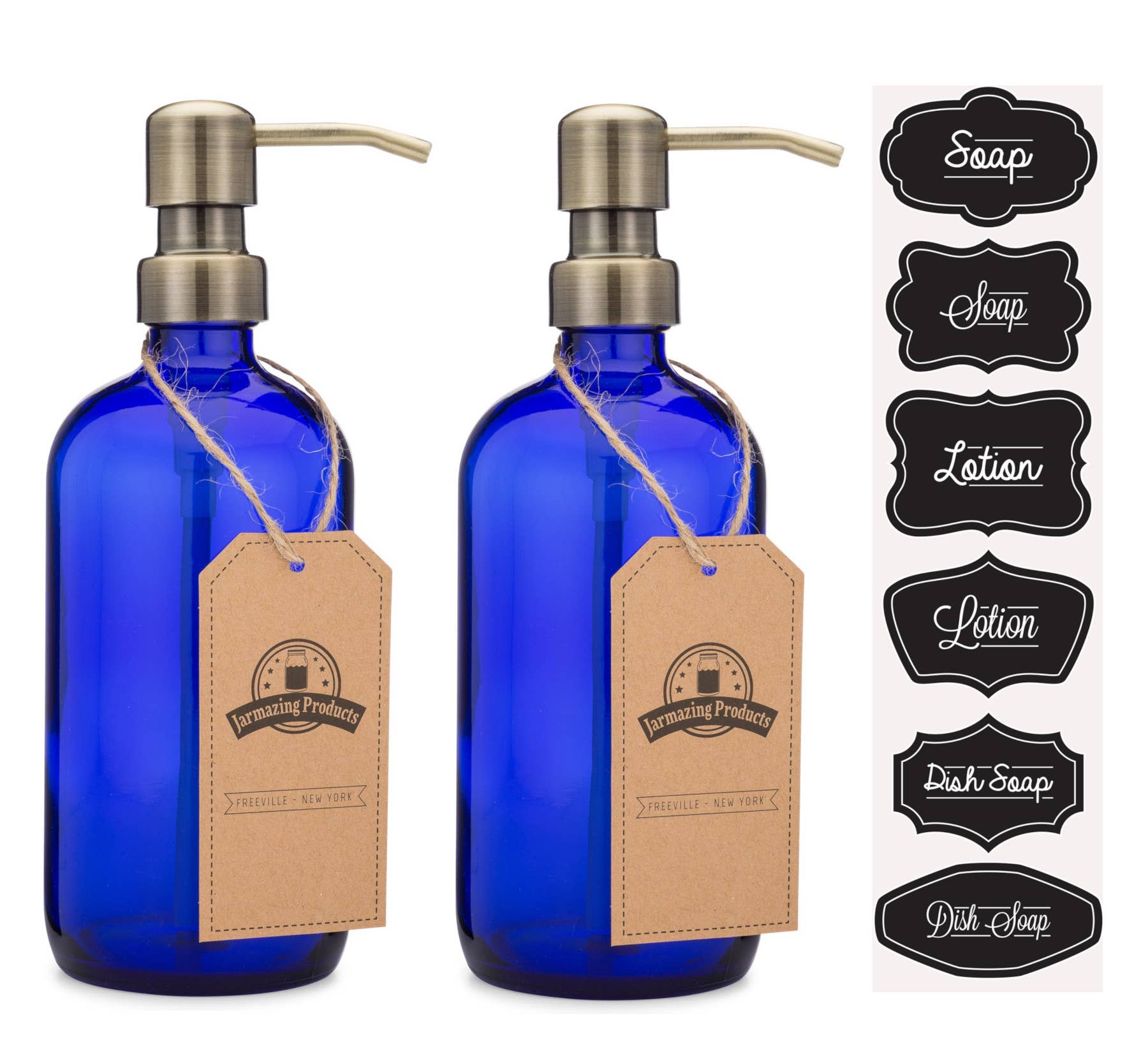 Jarmazing Products - Wholesale Soap Dispenser - Cobalt Glass 16oz Bottle Soap and Lotion Dispenser5
