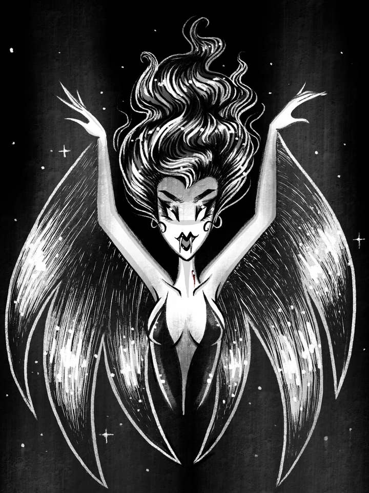 "Spettacolo!" Stampa d'Arte di Vampiri per la vendita all'ingrosso da parte di Stefani Rabideaux