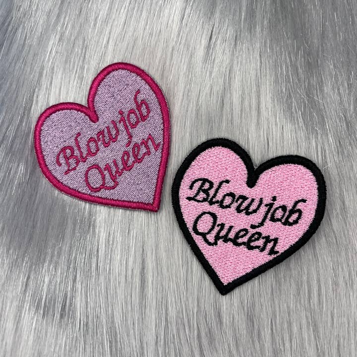 Blowjob Queen Embroidered Patch for wholesale by Troublesome Heart