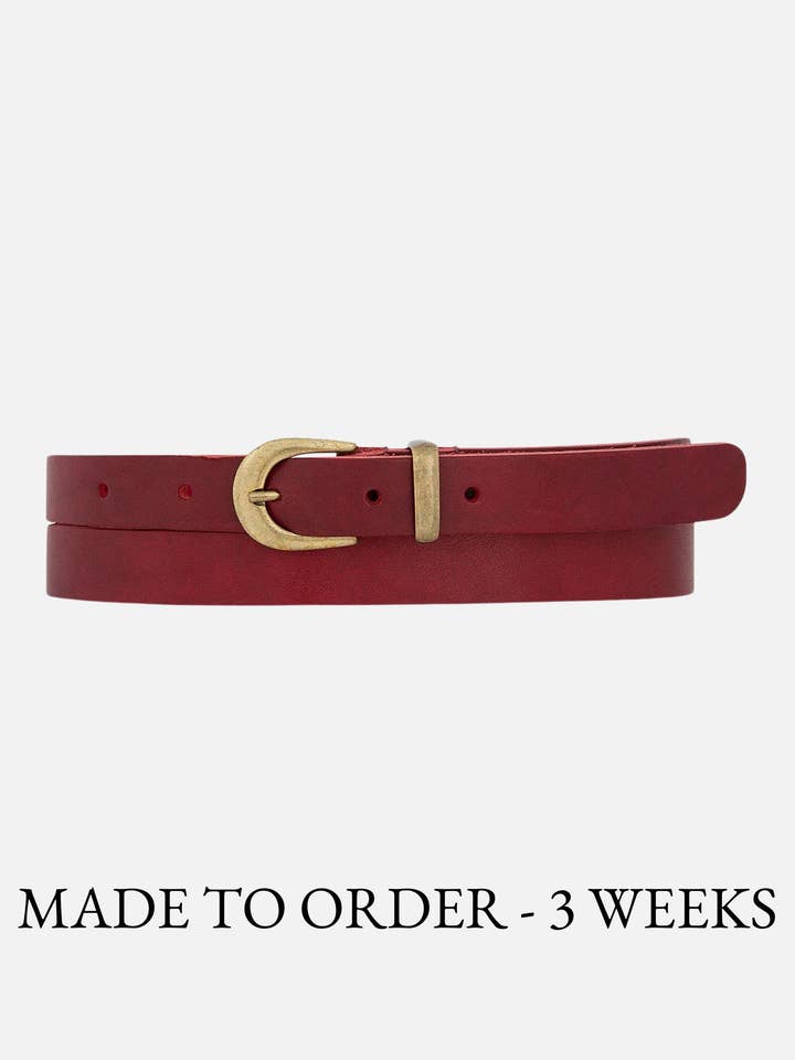 MADE TO ORDER Ank | Classic Skinny Leather Belt Women for wholesale by Amsterdam Heritage Leather Belts, Bags, Jackets & Apparel