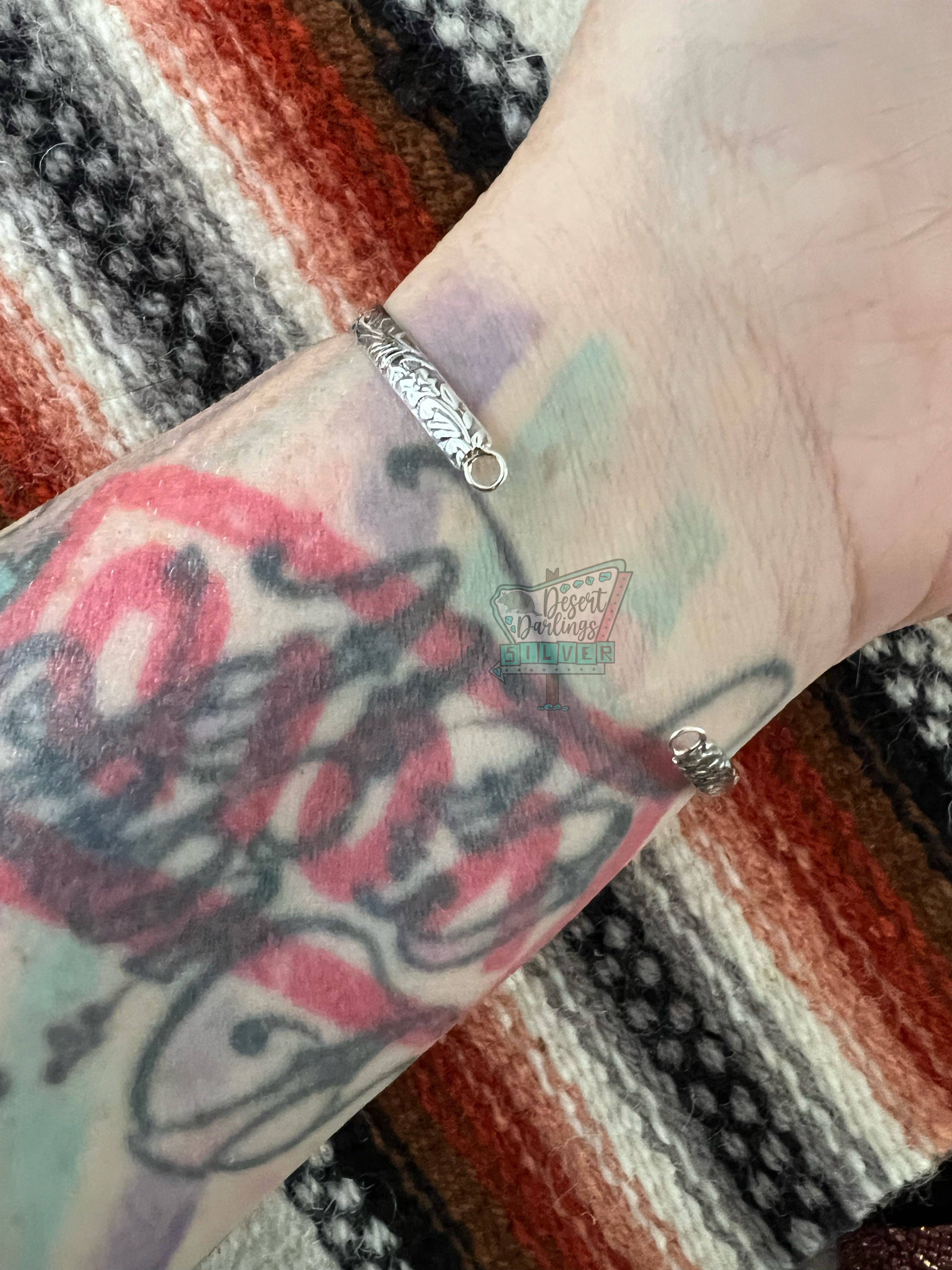 Desert Darlings Silver - Wholesale Bangle Bracelet - Sterling Silver Floral Bangle #227