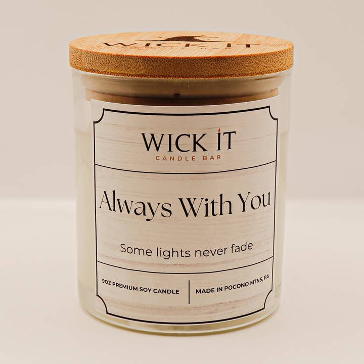 Always With You | 9oz Soy Candle for wholesale by Wick It Candle Bar