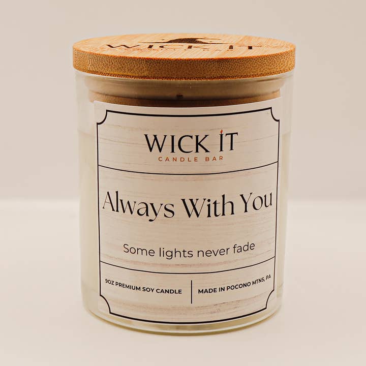 Alltid med dig | 9oz sojaljus för wholesale av Wick It Candle Bar