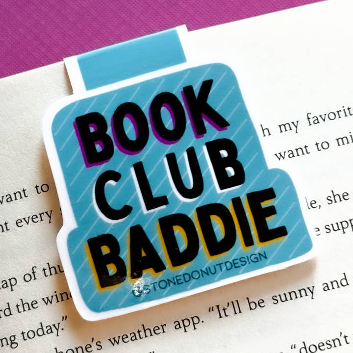 Book Club Baddie Magnetic Bookmark for wholesale by Stone Donut Design, LLC