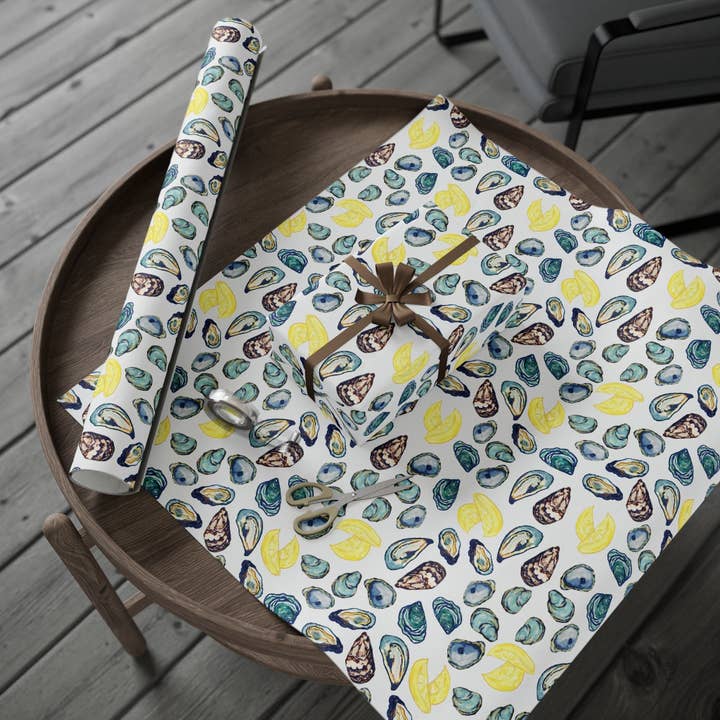 Blue Cava - Wholesale Flat Wrap - Oyster-Inspired Wrapping Paper | Eco-Friendly Gift Wrap19
