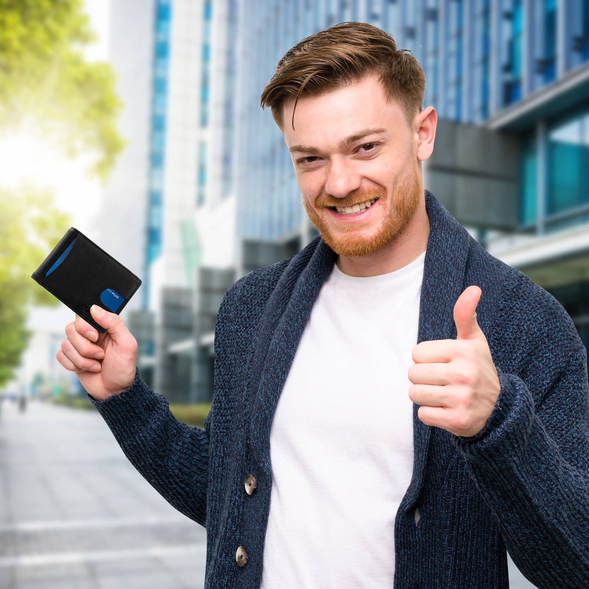 Claasico - Wholesale Wallet - Men's - Small bifold leather money clip wallet with pull strap6