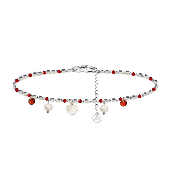 AMORINO SRL - Wholesale Charm/Dangle Bracelet - HEART & PEARL CHARM BRACELET WITH ZIRCONIA6
