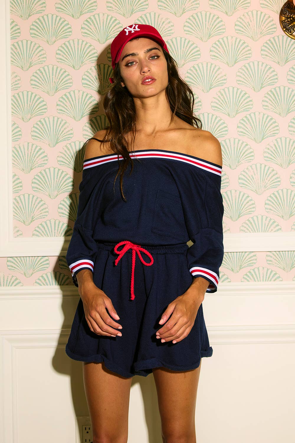 BUCKETLIST INC - Wholesale Romper - Women's - R5631 Ribbed Band Trim Details Terry Romper15