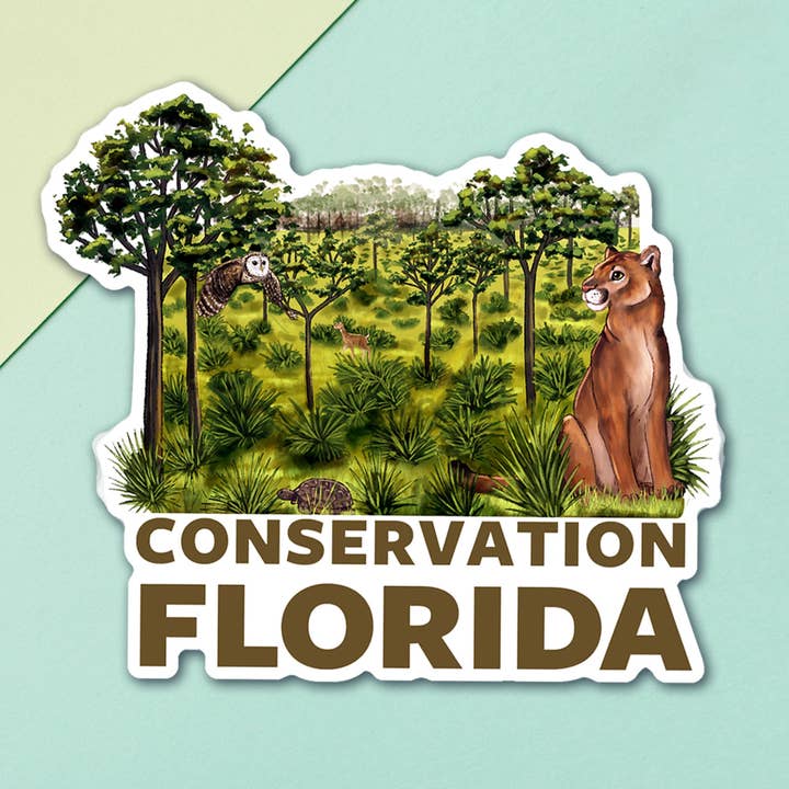 Conservation Florida Panther Sticker for wholesale by Cappy Trails