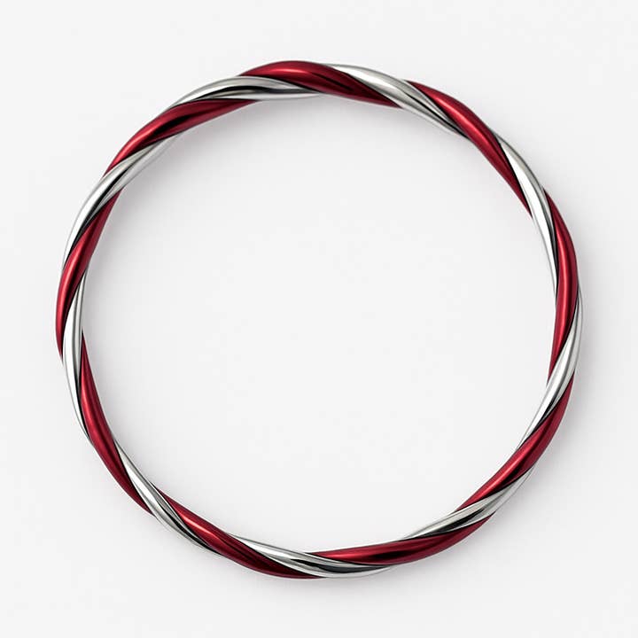 Rode Spiraal Zilveren Neusring met Snoepstok voor gepiercete en niet-gepiercete neus voor wholesale door Ava’s Accessory Box