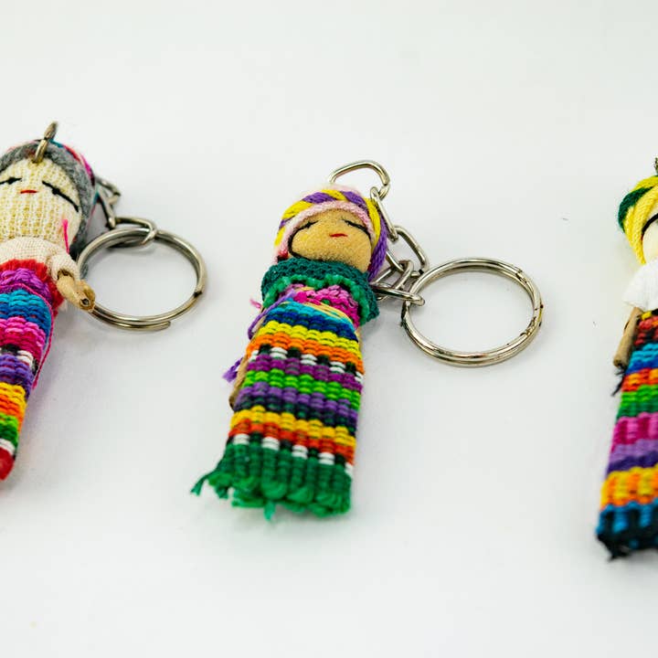 Lumily - Vente Porte-clés – femme - Porte-clés coloré Worry Doll Boho - Guatemala