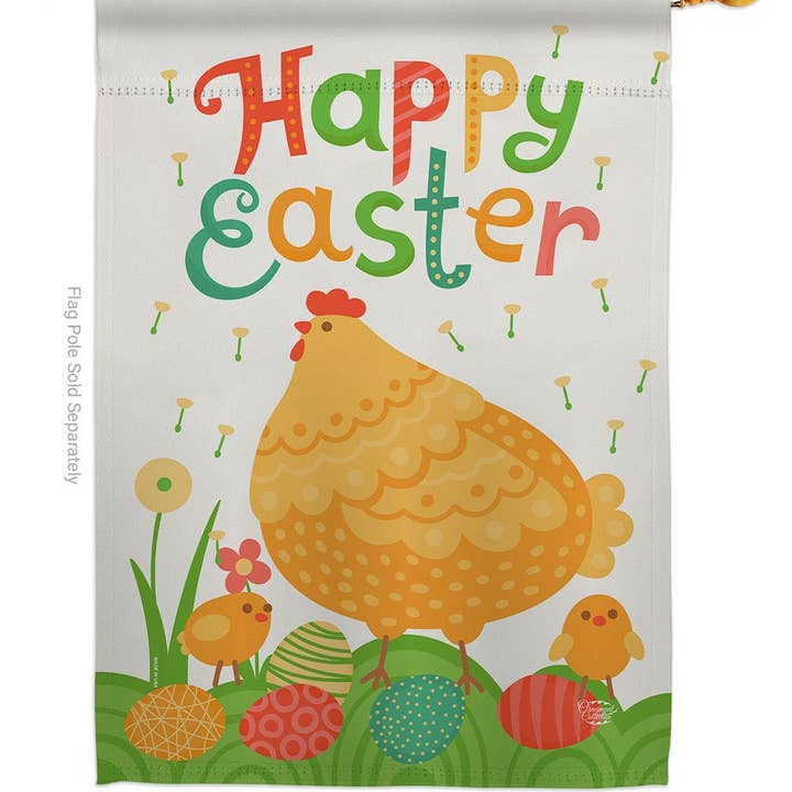 Two Group Flag Co – Engroshandel Flag – Påske Kyllinger Forår Barnyard Animal Decor Flag1