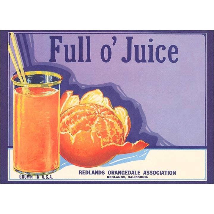Found Image Press - Wholesale Magnet - Magnet FR-101 Full o' Juice Orange Crate Label