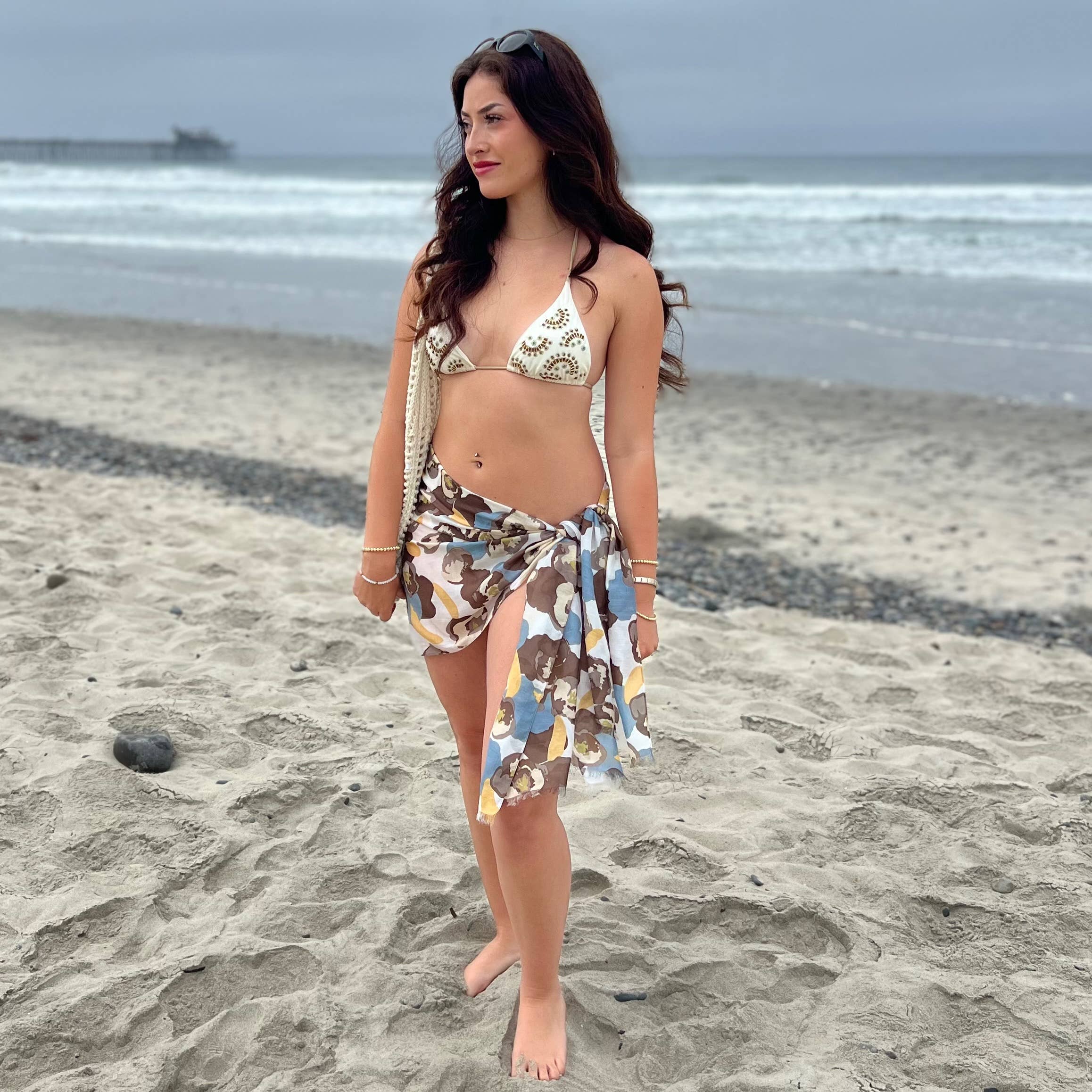 Humble Hilo – Cachecol - Mulher por atacado – Lenço Humble Hilo com arte de papoulas vetoriais32