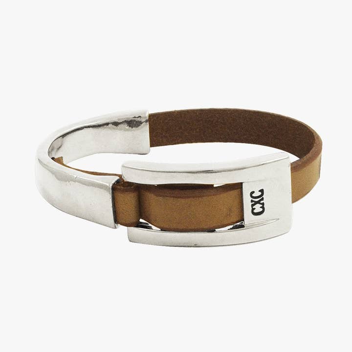 Verzilverde armband van kameelleer voor wholesale door CXC