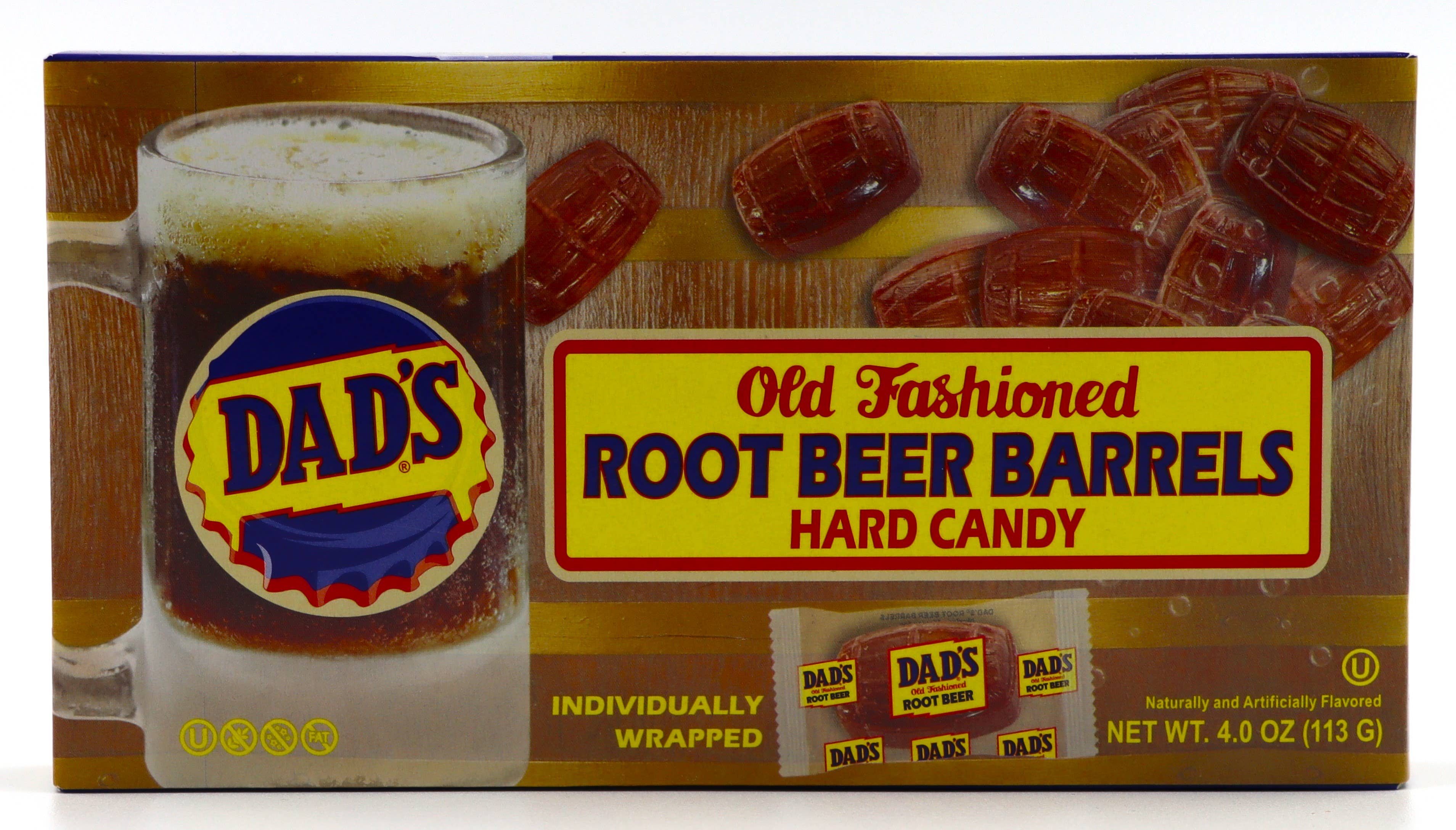 Grandpa Joe's Candy Shop – wholesale Boiled sweets – Dad's Root Beer Barrels Theater Box, 4oz, 12ct4