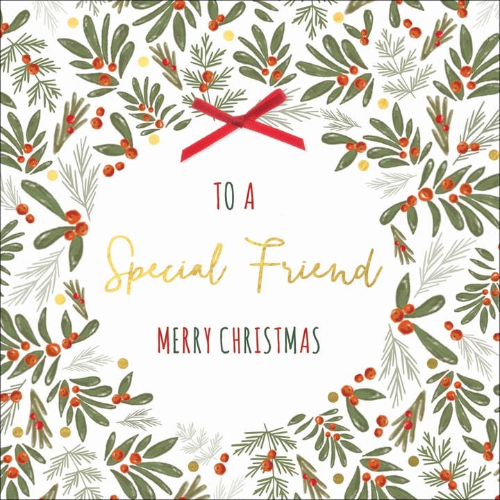 Special Friend, carte de Noël faite main pour la vente par The Handcrafted Card Company
