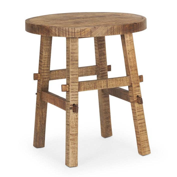 Rosie Solid Træ Rundt Endebord for engroshandel hos LOOMLAN