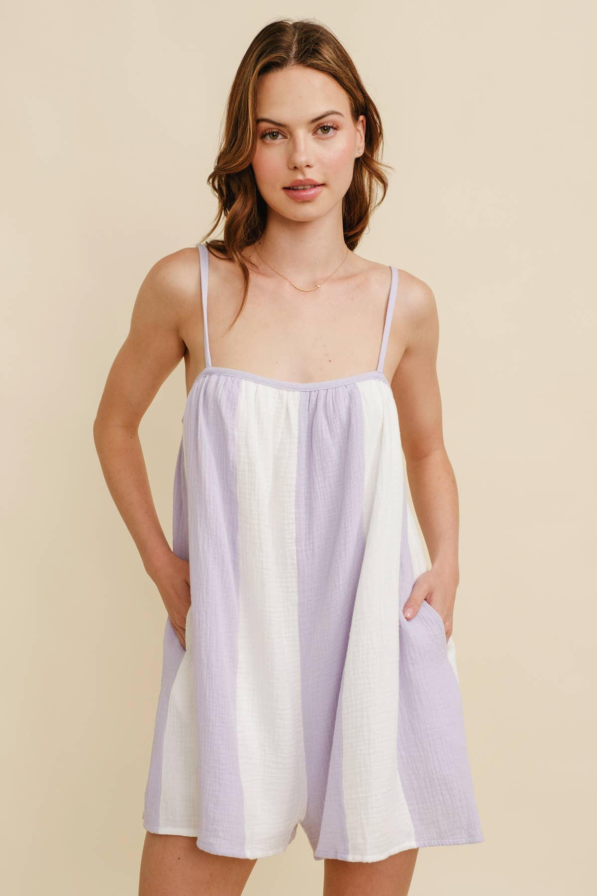 Cloud Ten - Wholesale Romper - Women's - CR18069 - STRIPED OVERSIZED GAME DAY SUMMER ROMPER13