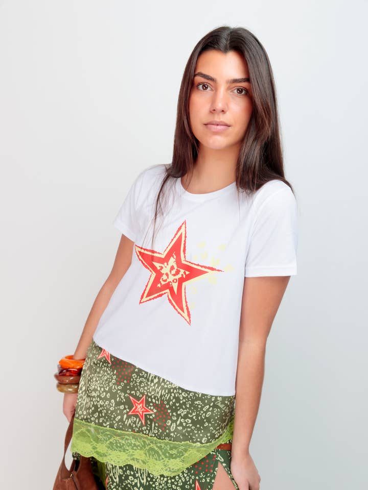 Gecombineerd T-shirt Star Koraal voor wholesale door Chill&Buy