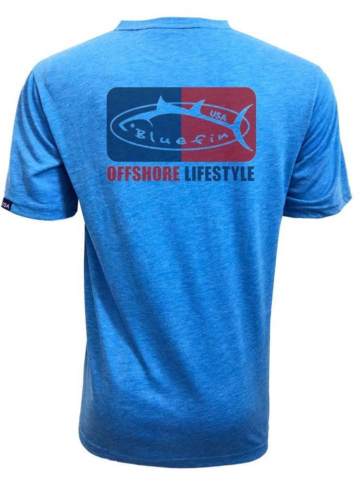 Camiseta técnica de manga corta con logo Offshore de Bluefin USA para venta al por mayor de Bluefin USA