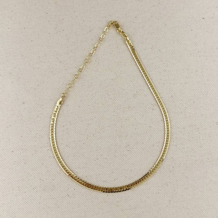 Collana Girocollo a Spina di Pesce con Taglio a Diamante in Oro 18K Riempito per la vendita all'ingrosso da parte di GoldFi