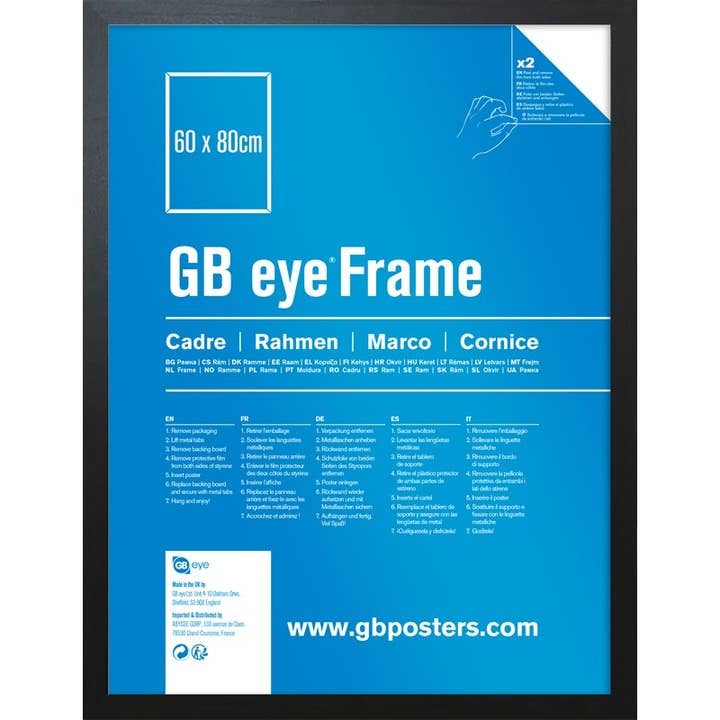 GB Eye Contemporary Wooden Black Picture Frame - 60 x 80cm for wholesale by GB Posters & Merchandise