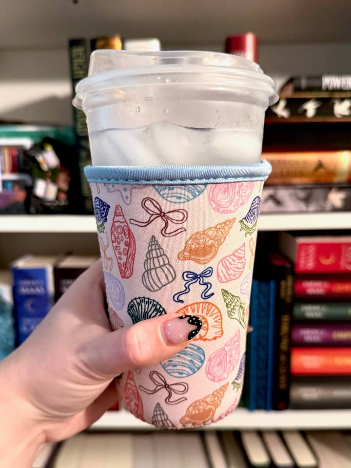Coquette Sea Shells Iced Coffee Drink Sleeve- Medium for wholesale by YGG Threads