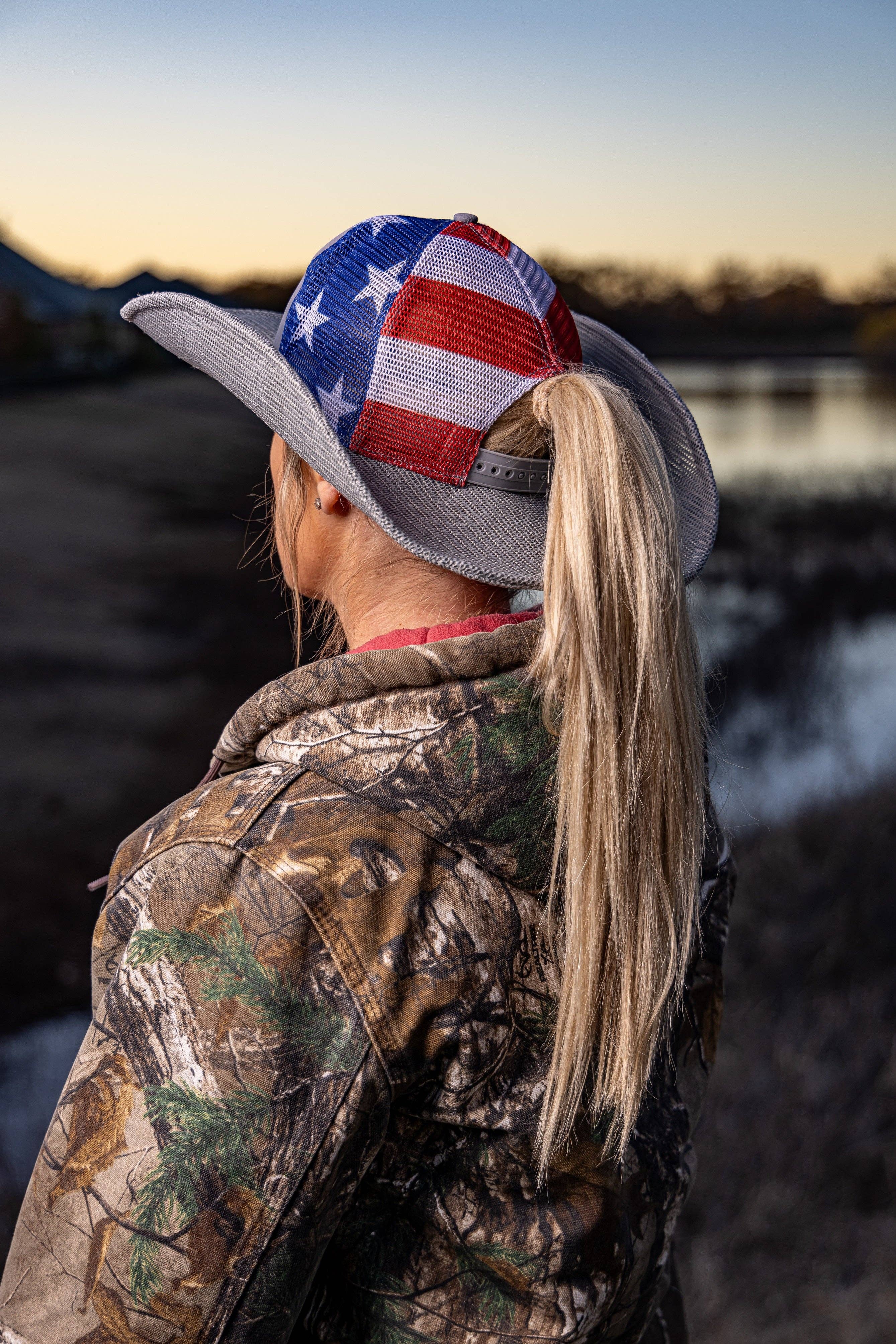 Cowboy Snapback - Wholesale Cowboy Hat - Unisex - GRAY USA MESH COWBOY SNAPBACK: 5 PANEL - BLANK7