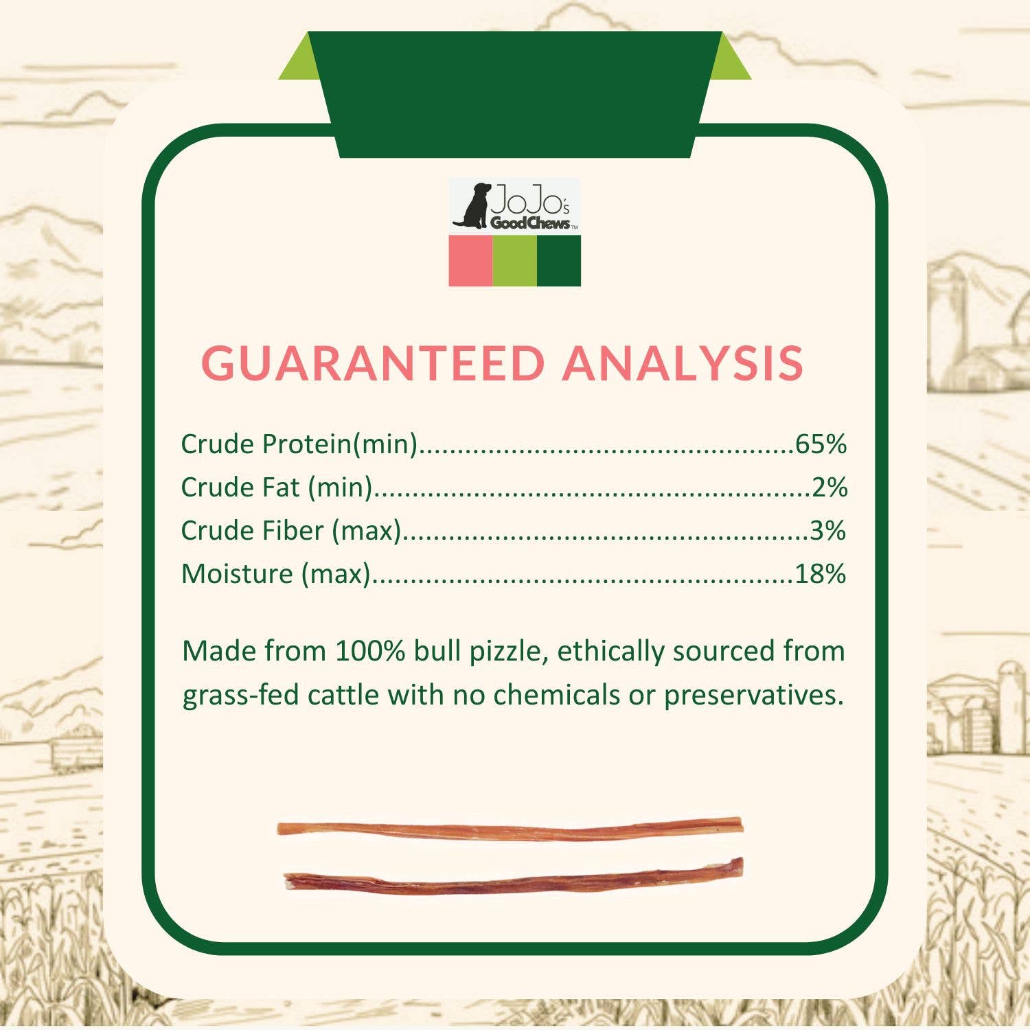 Jojo Modern Pets - Vente Friandises – chien - Bâtonnets à mâcher naturels pour chiens - Bœuf 12" fin (25/sac)3