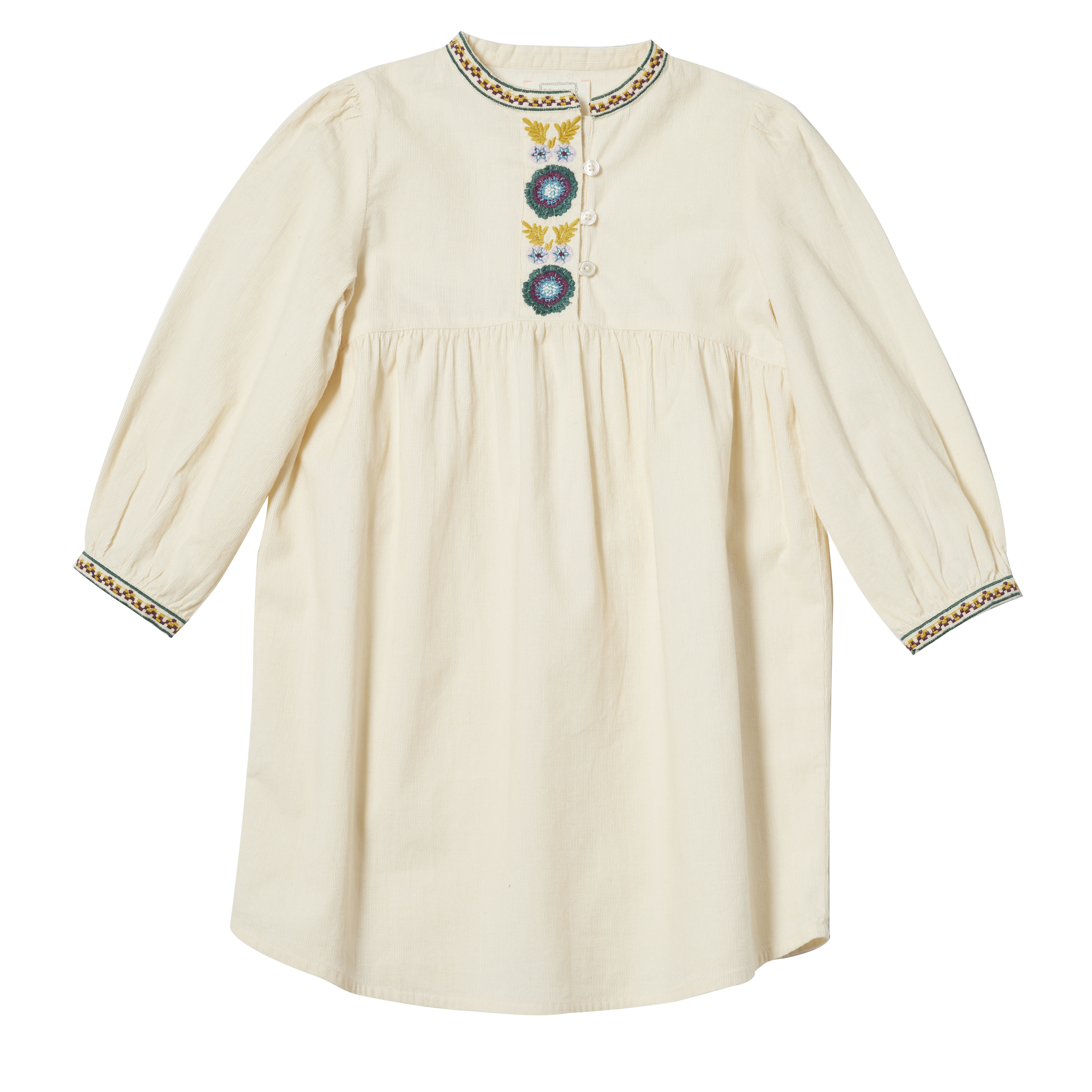 Bonheur du Jour - Vente Robe – enfant - Robe en velours - Ninette Ecru rosée0