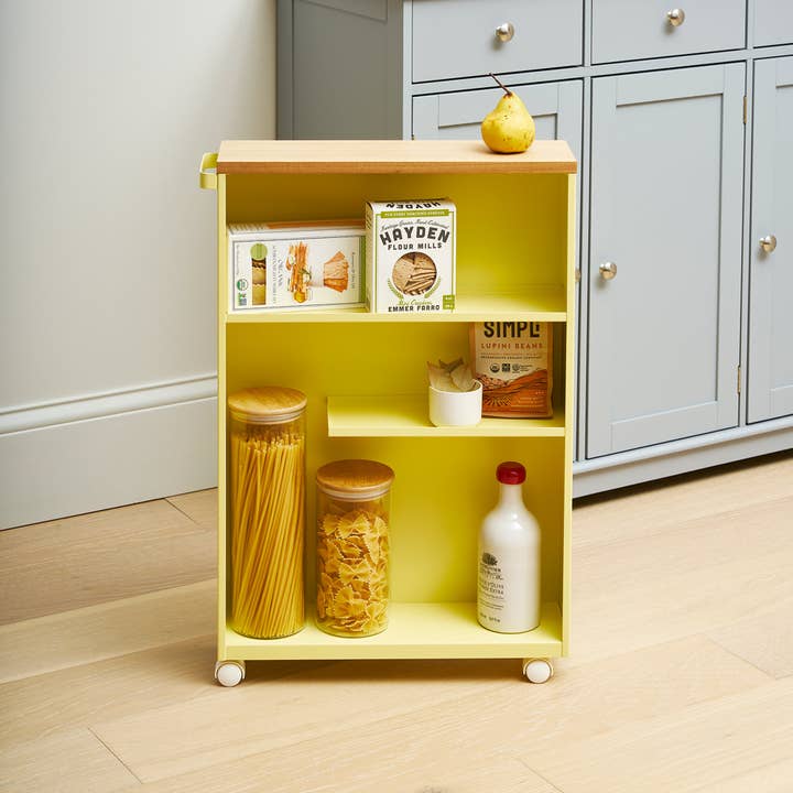 Yamazaki Home - Vente Rangements/organisateurs de cuisine - Chariot de rangement roulant (27" H) - Acier - Poire jaune2