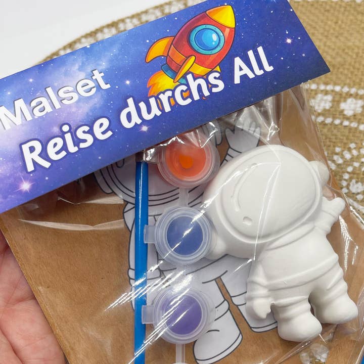 Conjunto de Pintura para Aniversário Infantil ESPAÇO – Astronautas, Pincéis & Tintas por atacado de Mindful Papers