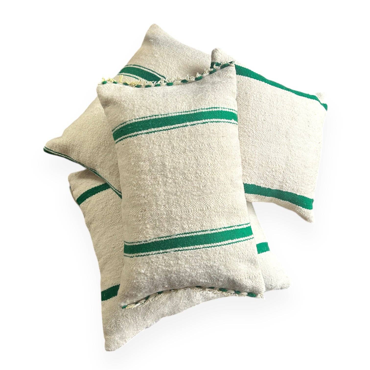 SOUK in the CITY - Wholesale Throw/Decorative Pillow - ATLAS GREEN Striped Cushion Collection0
