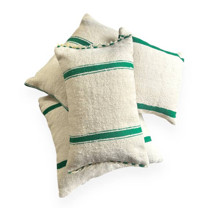 SOUK in the CITY - Wholesale Throw/Decorative Pillow - ATLAS GREEN Striped Cushion Collection