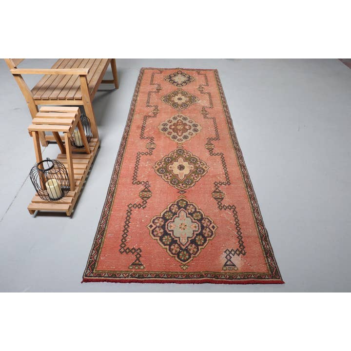 Vintage Rug, Runner 3,4x10 ft Rug, Pink Southwestern Rug for wholesale by The Loom Wholesale