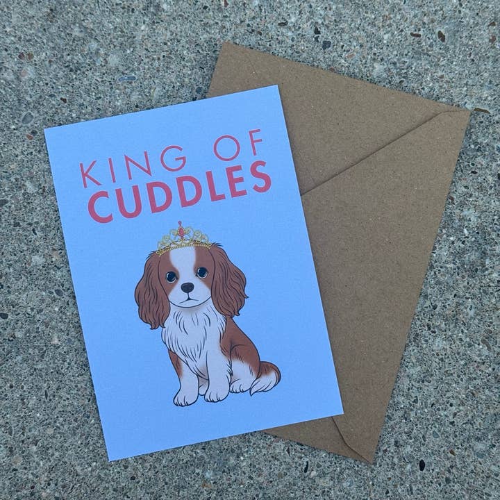 LOLLYPOPARTSTUDIO - Wholesale Everyday Greeting Card - Carte Cavalier King Charles « King of Cuddles »3