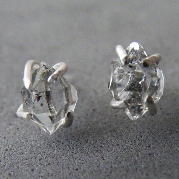 Herkimer Diamonds Stud Earrings Sterling Silver Back Posts for wholesale by SteamyLab