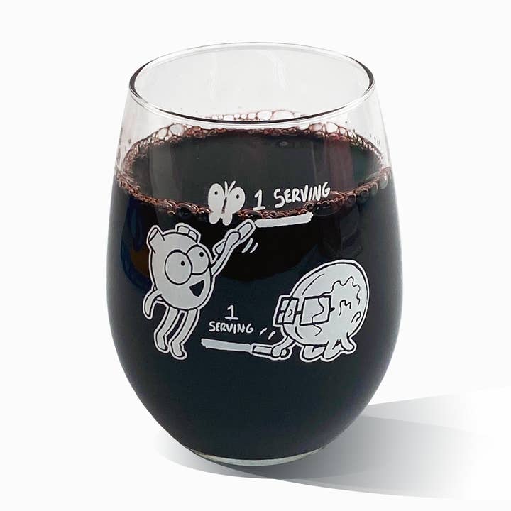 Heart and Brain Wine Glass for wholesale by The Awkward Yeti