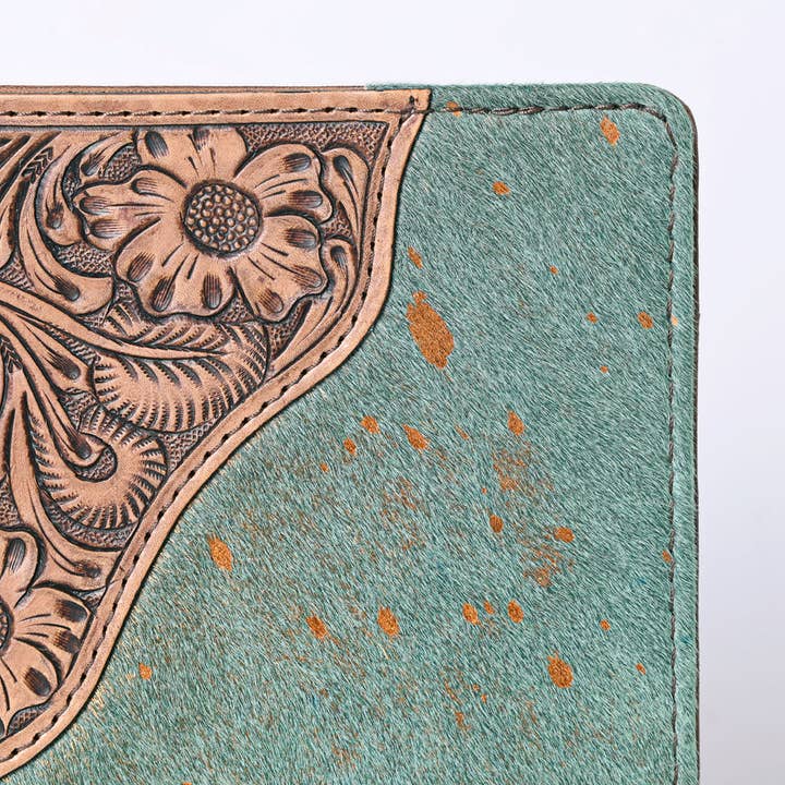 LS Western - Wholesale Journal/Diary - ADBG1040 American Darling Hair-on Cowhide Floral Tooled Leather Western Portfolio10