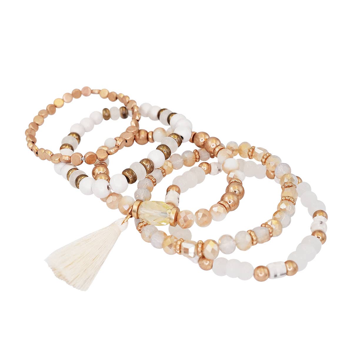 Loven x Mini Momo - Venta al por mayor Juegos de joyas - Set de pulseras elásticas apilables con cuentas y dijes de letras5