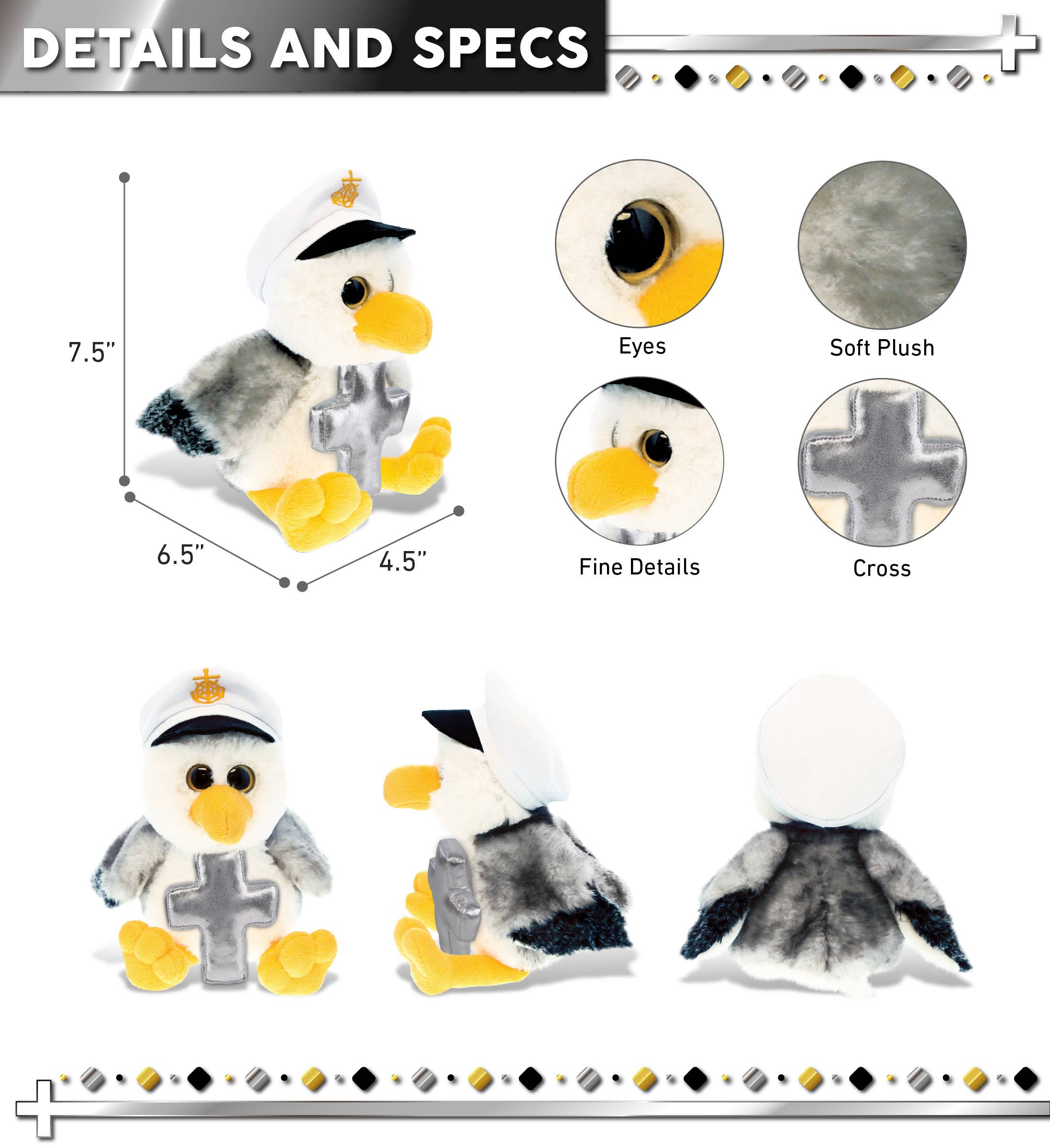 Cota Global - Wholesale Stuffed/Plush Toy - Kids & Baby - Plush Cross - Super Soft Plush - Seagull Sailor2