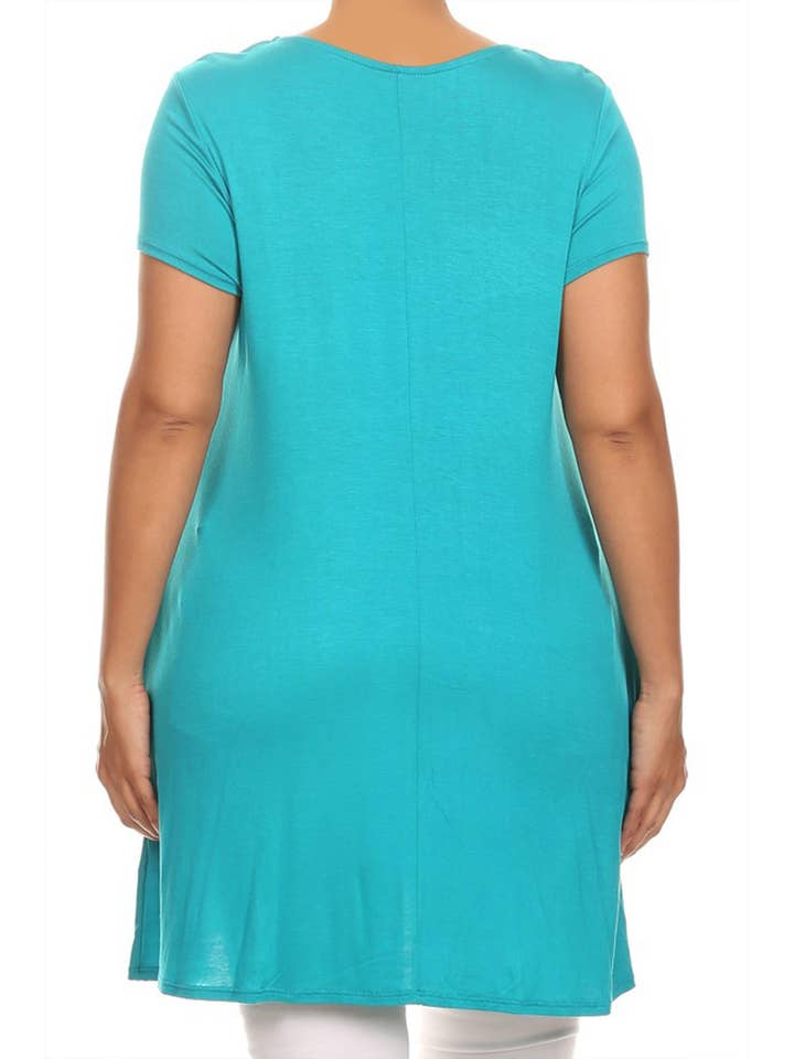 MOA COLLECTION - Vendita all'ingrosso Tunica - Donna - Tunica da donna Casual Taglie forti Manica corta Tinta unita Top23