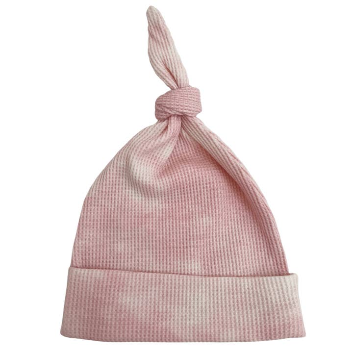 SpearmintLOVE – wholesale Mössa för nyfödda - Baby – Ekologisk våffelknutmössa, balettrosa slipsfärg